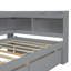 Lit mezzanine simple peu encombrant avec bibliothèque intégrée et station de charge - avec ports USB, prises de courant et 2 tiroirs-625123773