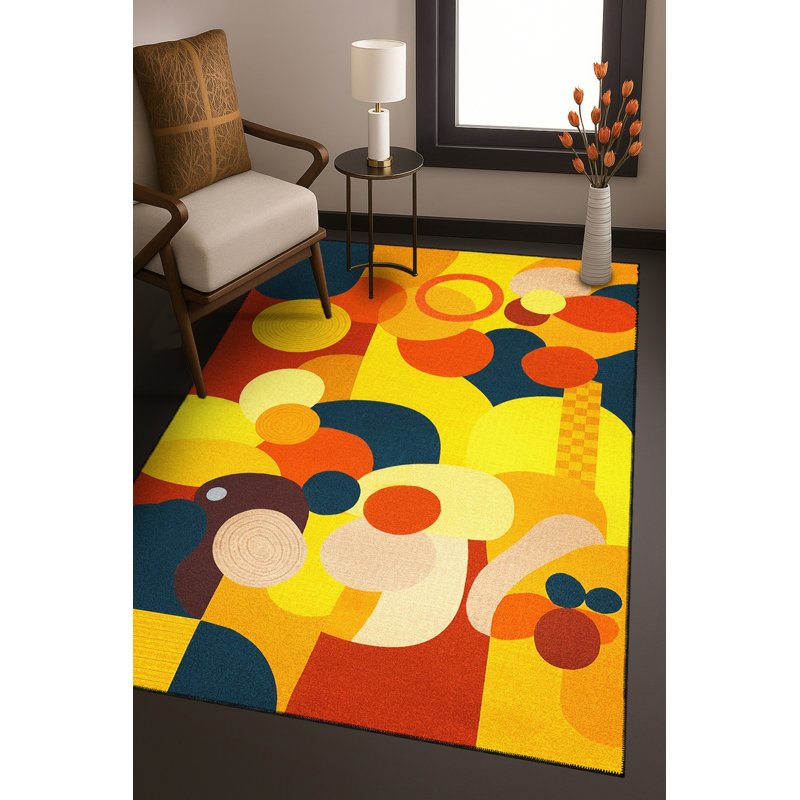Tapis tissé bleu marine Mosso, 3'3" x 6'7"