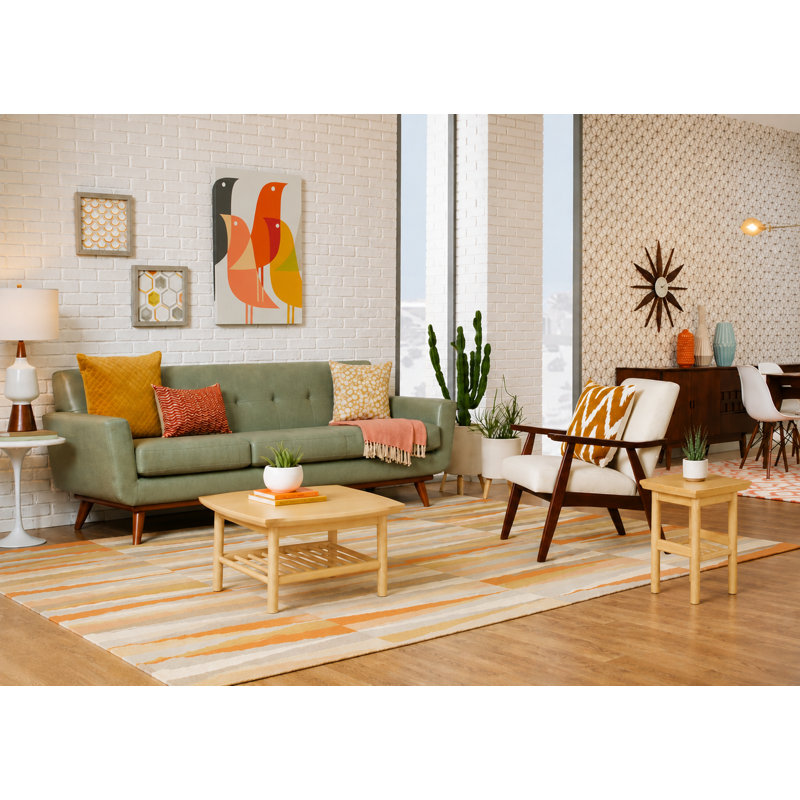 ENSEMBLE CARRÉ AMÉLIA CARRÉ NATUREL, Bois brun foncé