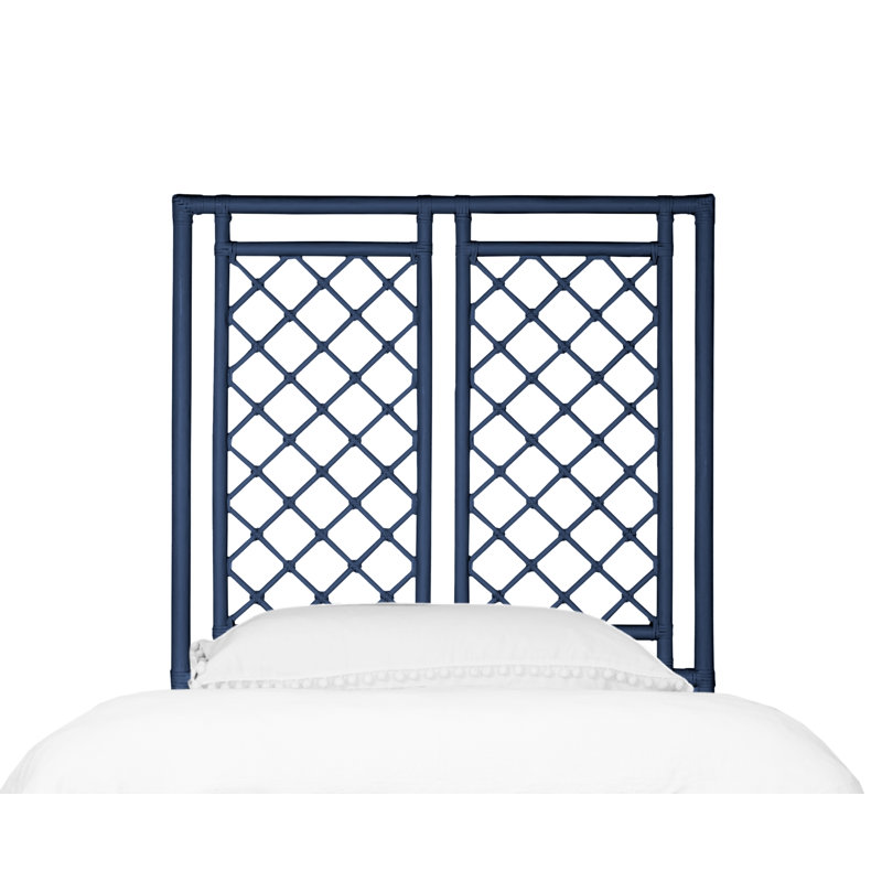 X & Diamond Low Profile Platform Bed, Navy, Twin