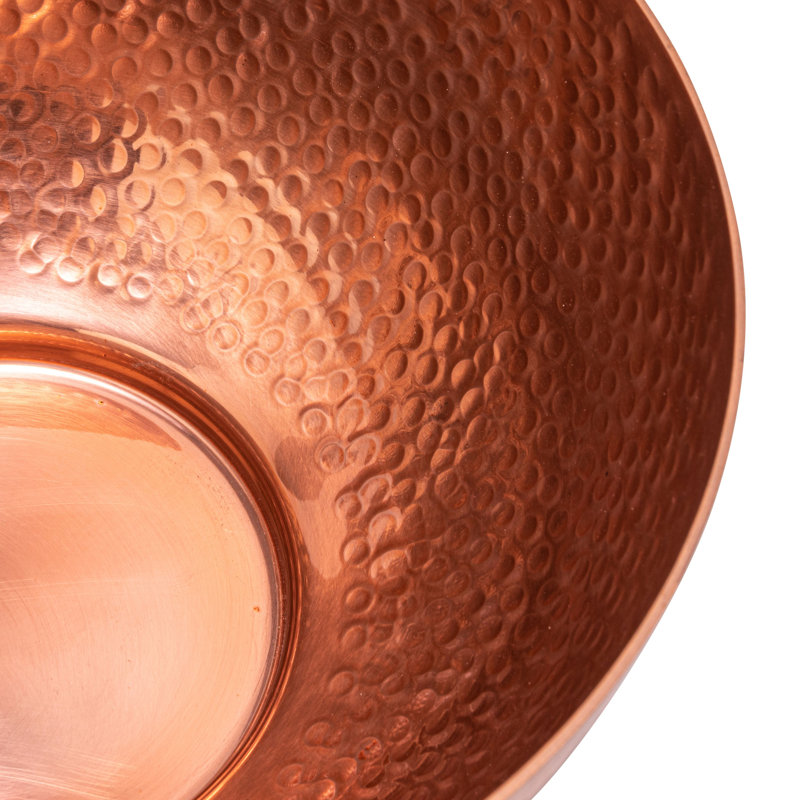 Copper Hand-Hammered Metal Serving Bowls, Set of 2