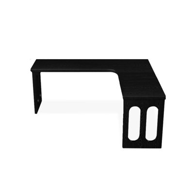 Black L-Shaped Solid Wood desks