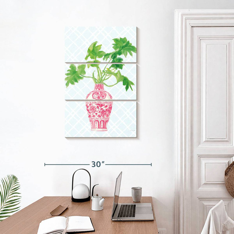 Palmier Harnek - chinois chinois II - rose, H 32 po x l 20 po