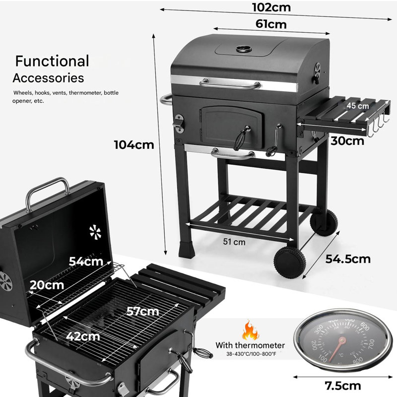 LIFERUN 54.5cm W Charcoal Grill