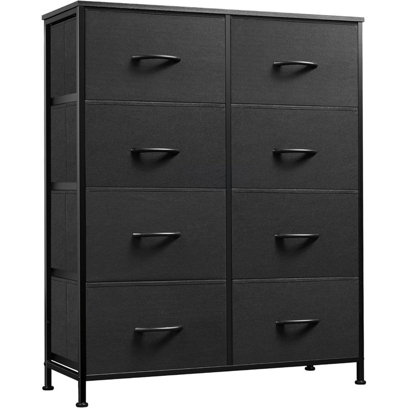 Tall Fabric Dresser Drawers, Storage Tower With Fabric Bins, Double Dresser, Chest Of Drawers For Closet, Bedroom, Living Room, Hallway, Dorm,