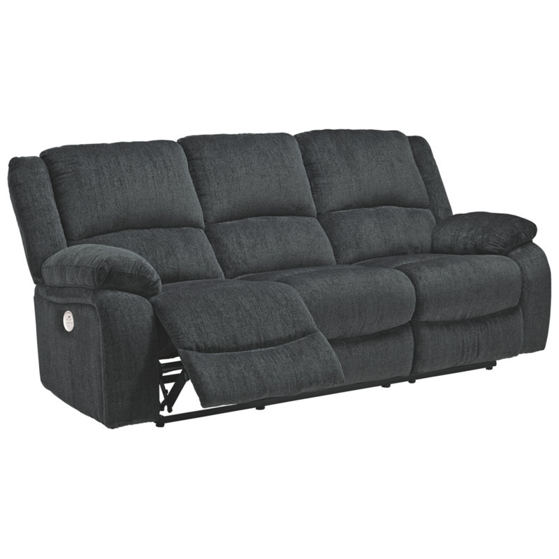 Dametris 88" Pillow Top Arm Reclining Sofa, Dark Gray