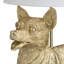 Lampe de table pour chien Corgi en résine dorée avec abat-jour en lin