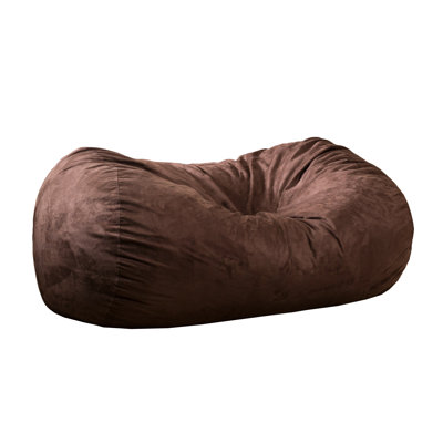 Brown Suede Bean Bag - 6.5 Feet Cylindrical. Modern Design For Relaxation. High Foam Filling. Removable Washable Cover With Zipper. 70 In Depth, 45 Width, 33 Height, 68 Lb. 16 48 Lb Weight Foot Bag,