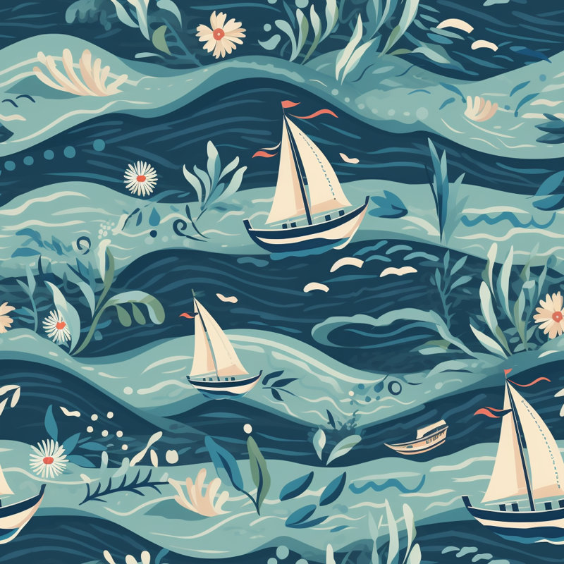 Literie maritime à motif nautique, Édredon simple très long