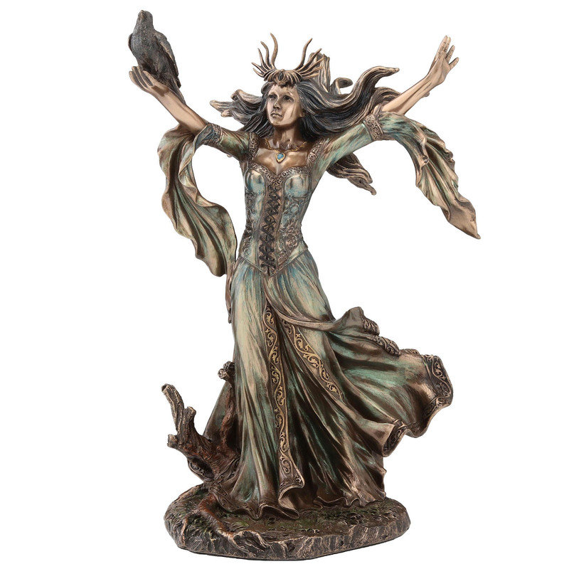 Figurine en bronze coulé à froid de 9,84 pouces de hauteur Morgan Le Fay