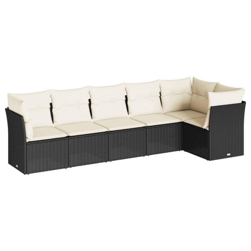 Ensemble de canapé de jardin Vidaxl noir, blanc crème