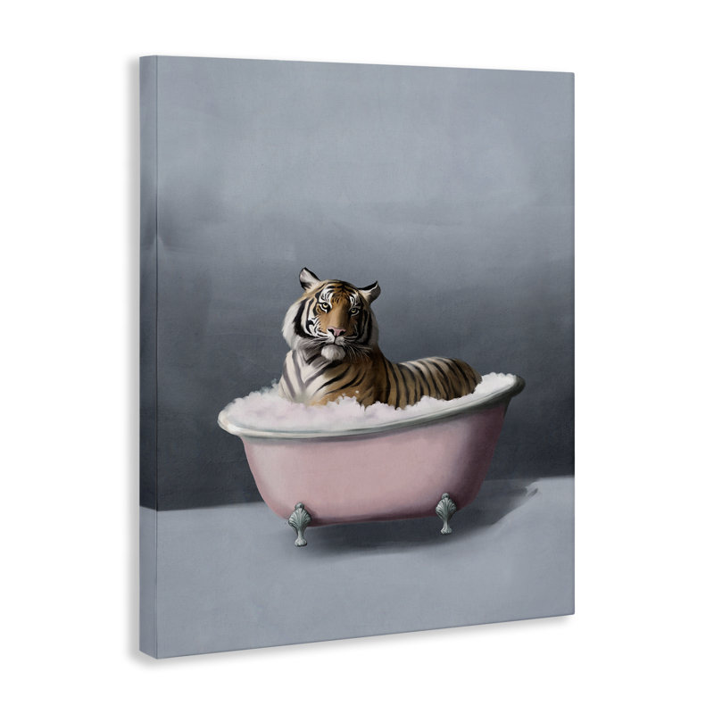  Tigre dans la baignoire, art mural par Svetlana Aleynikova, H 30 po x l 24 po