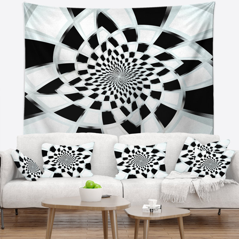 Tapisserie spiral fractal design, H 32 po x l 39 po