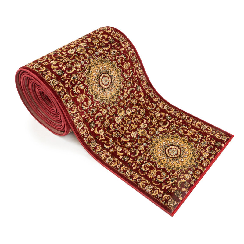 Ginter Aviva Red Custom Size Hallway Stair Runner - Traditional Oriental Carpet, Rectangle 2' x 2'2"