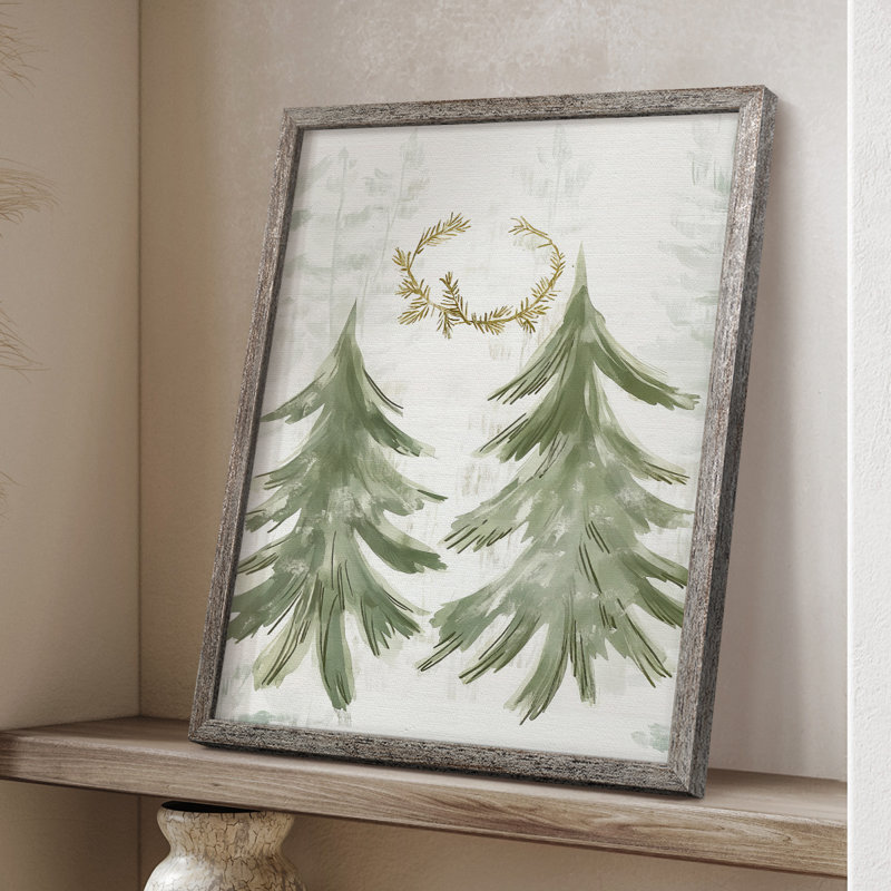 «Christmas Holiday Art», reproduction encadrée Ccclxx - bois massif, H 11 po x l 9 po