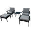 Mobilier de patio confortable: 5 avec coussins et chaise de table en verre-2101422515