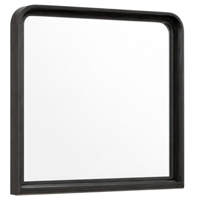 Zayric Black 42 In. W X 40 In. H Modern Rectangular Wood Framed Mirror