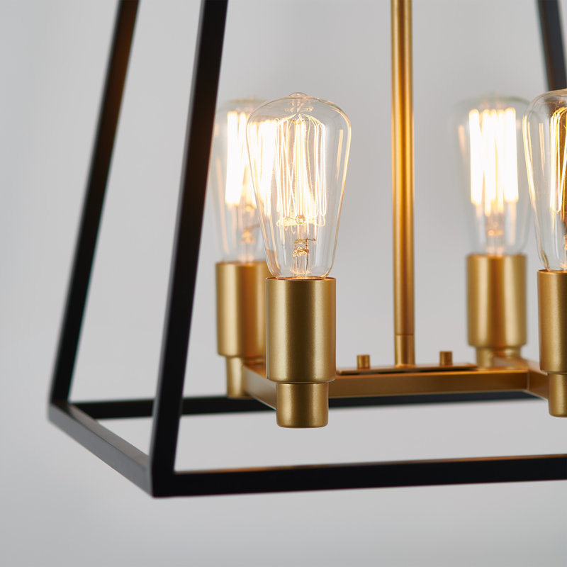 Thela 4 - Light Dimmable Geometric Chandelier, Gold