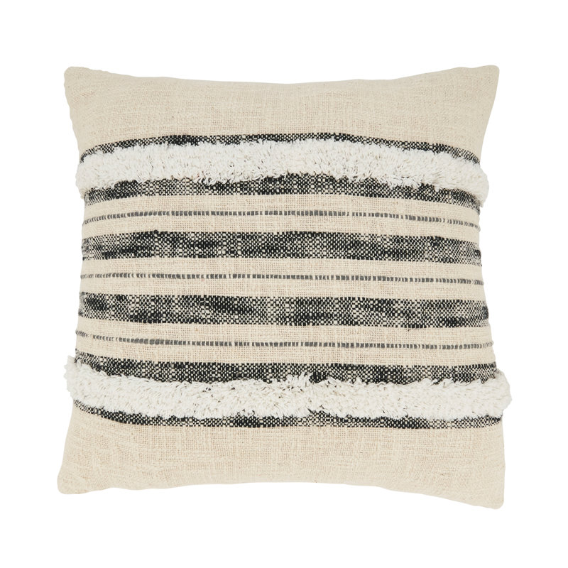 Solana Collection Striped Cotton Throw Pillow, Down Blend