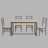 Five-piece set table and chair with backrest, industrial style, solid structure-1045342440-1065907644-1065907523