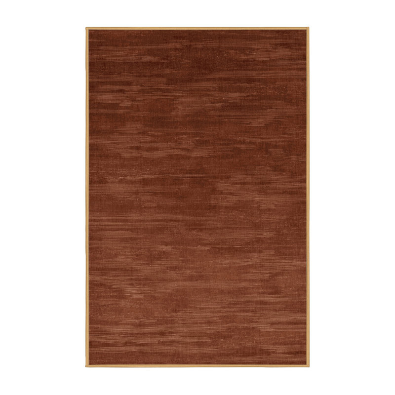 Machine Washable Abstract Brown Area Rug