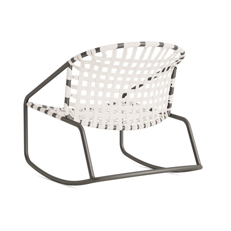 Kantan Outdoor Lounge Chair, Mica/White Suncloth Lace