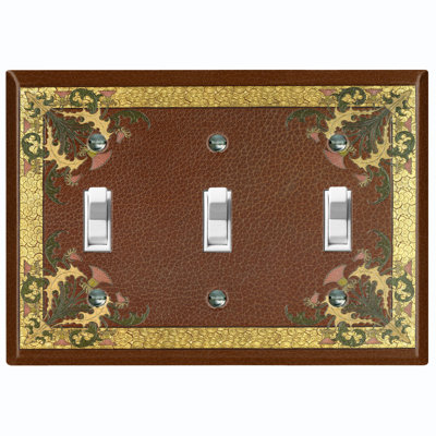 Flower Leaves Elegant Frame 3-Gang Toggle Light Switch Wall Plate