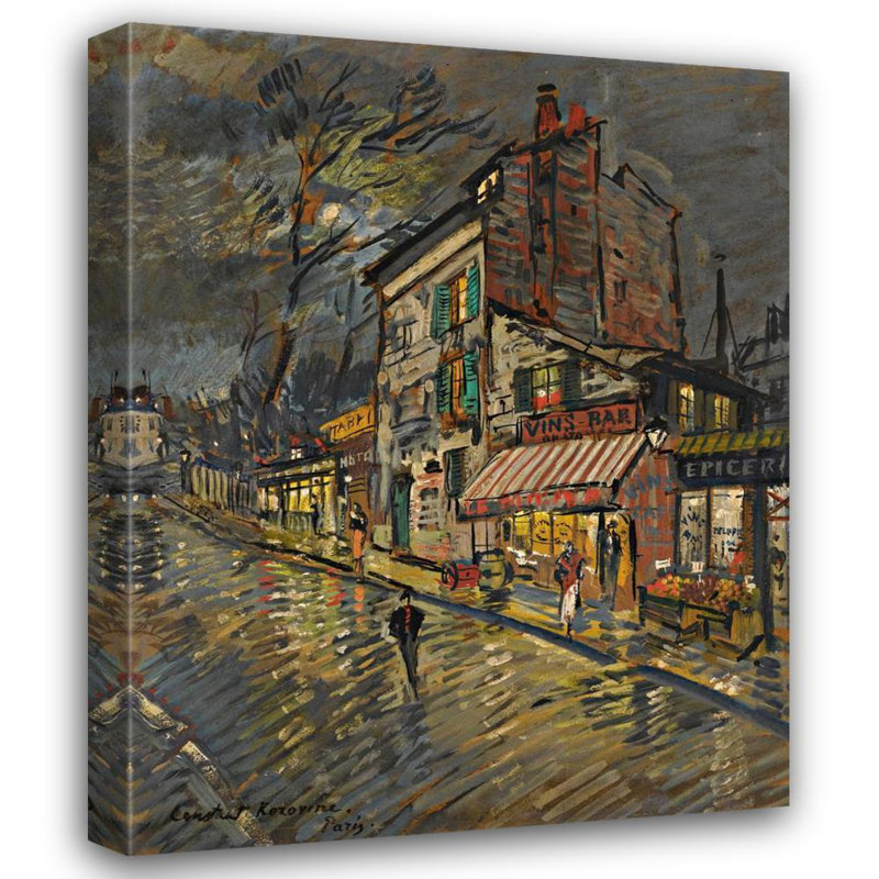 «Paris by Night» par Konstantin Alexeevich Korovin - Art mural sur toile tendue avec châssis, H 24 po x l 17 po