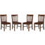 Ensemble de 4 chaises de cuisine en acajou à finition bois massif, style traditionnel, usage résidentiel, confortable et durable-838592399