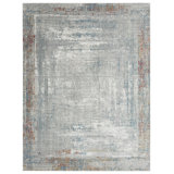 D Abstract Area Rug in Gray