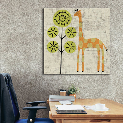 "Epa Graffiti" Ada's Giraffe "par Chariklia Zarris, art mural sur toile, 37 po x 37 po