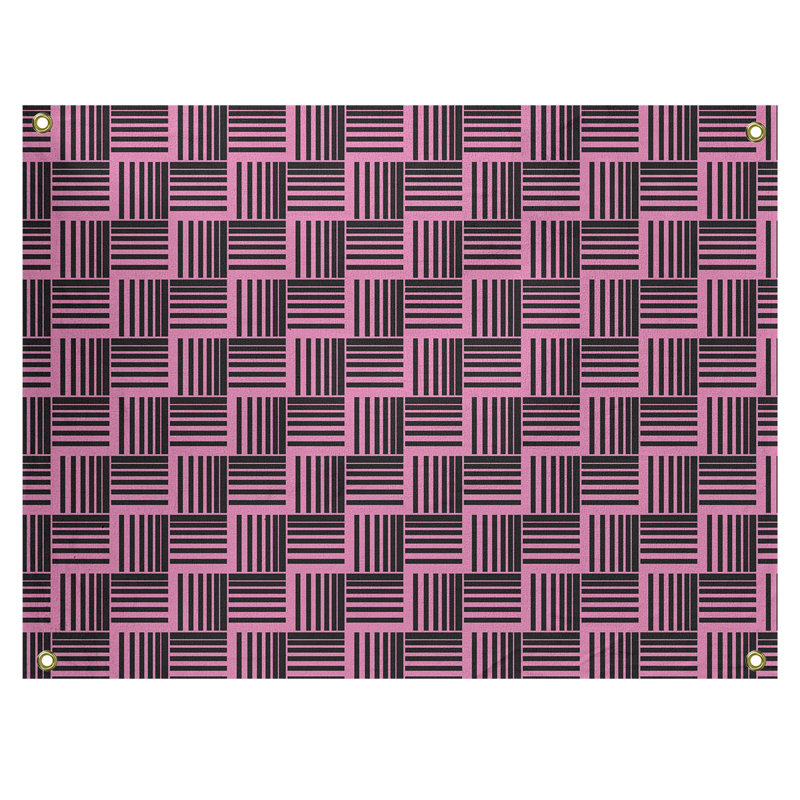 Tapisserie, H 59 po x l 80 po, Noir/rose