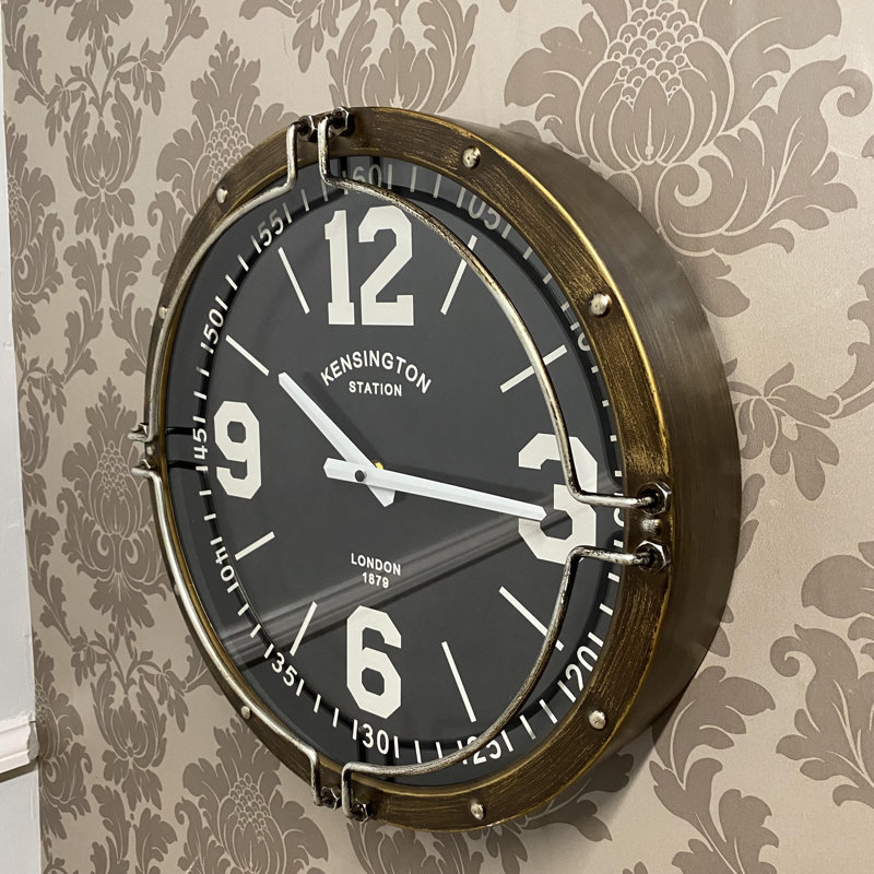 Giannopoulos Metal Wall Clock – Hand-Finished Analog Decorative Clock with Metal Frame for Living Room or Office Wall