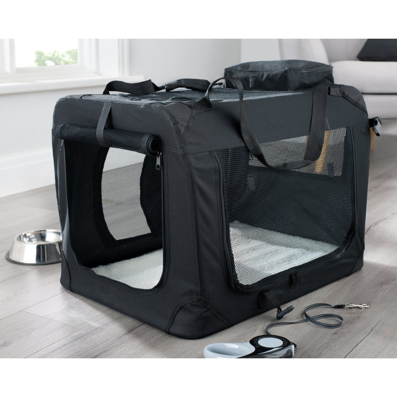 Chorley Collapsible Soft-Sided Crate with 1 Door, Extra Large (58 cm H x 56 cm W x  81 cm L), Black