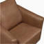 Fauteuil pivotant Vance 33 po moderne et contemporain en cuir pleine fleur assorti, avec base pivotante à 360 degrés, siège à ressorts ensachés et coussins amovibles à fermeture éclair.-883822327