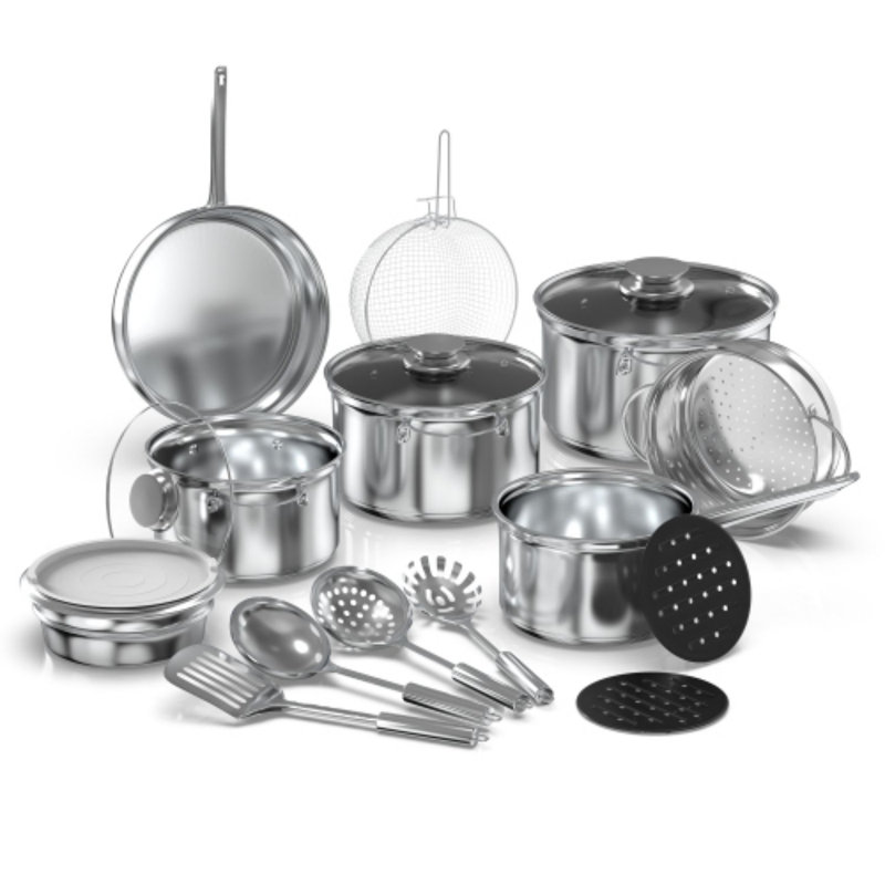 18 - Piece Stainless Steel Cookware Set