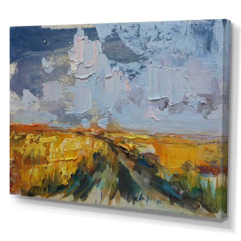 "Autumn Field Spatula Effect", reproduction d'art sur toile, H 8 po x l 12 po x P 1 po, Toile tendue