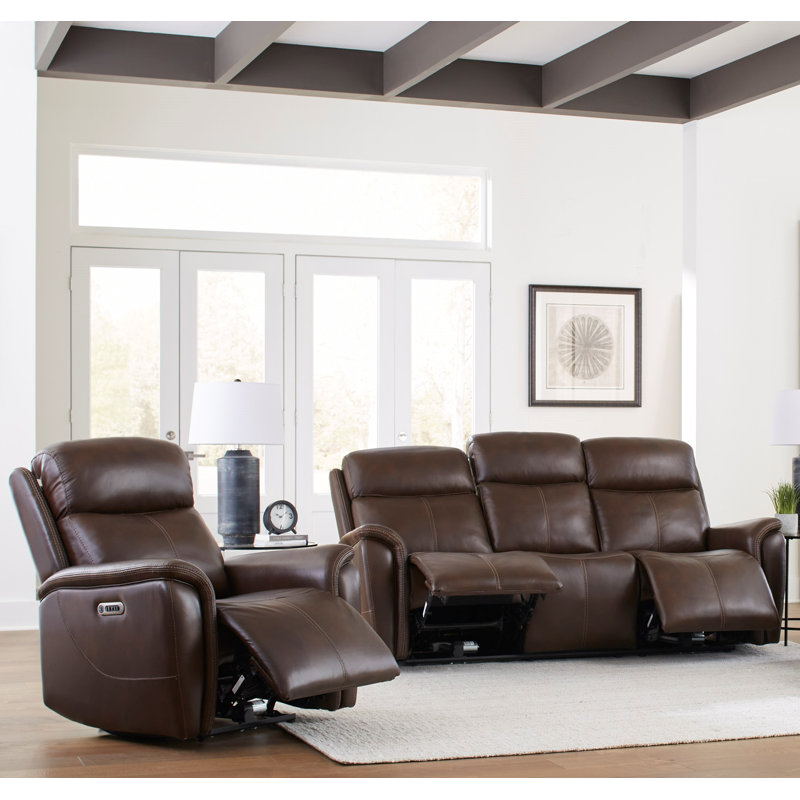 Canapé et fauteuil inclinable électrique Allysia, Auburn