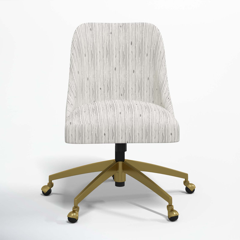 Chaise de bureau Tamieka, Rayures grises Shibori