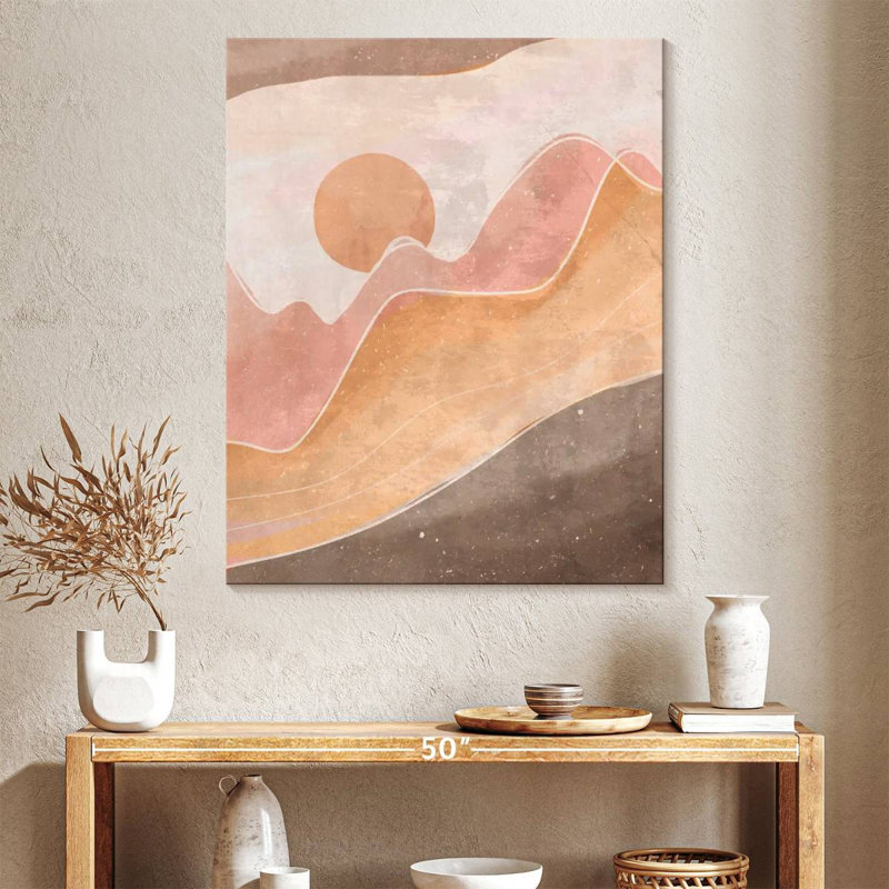 Simple coucher de soleil sur toile, H 40 po x l 32 po x P 1,25 po