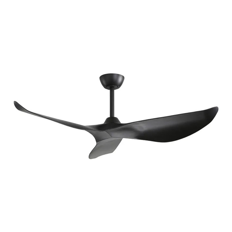 Ventilateur de plafond d'intérieur de 52 pouces sans lumière avec moteur à courant continu réversible à 3 vitesses et 3 pales ABS