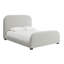 Cora Polyester Upholstered with Solid Oak Dark Cinder Wood Finish King Bed-1913816884