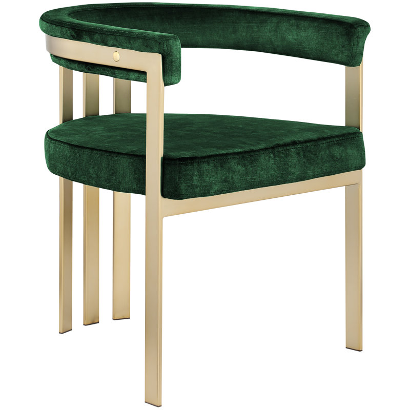 Marcello Velvet Ladder Back Arm Chair, Green Velvet