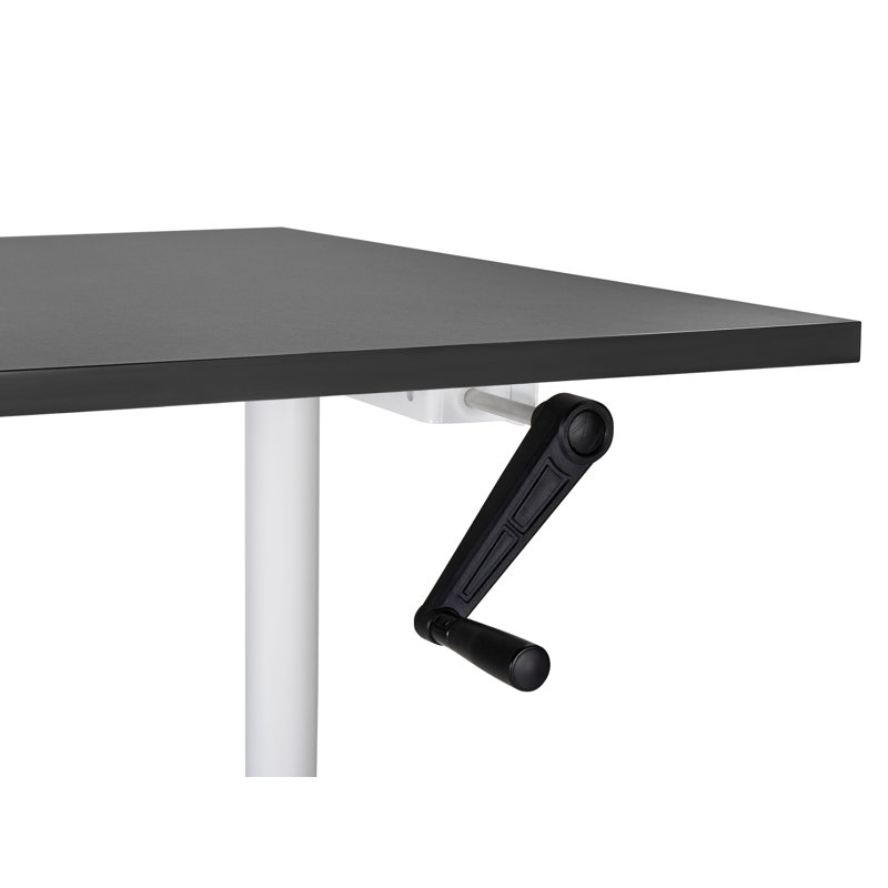 Amarianna Adjustable Height Steel Standing Desk, 119cm H x 120cm W x 72cm D, White, Black