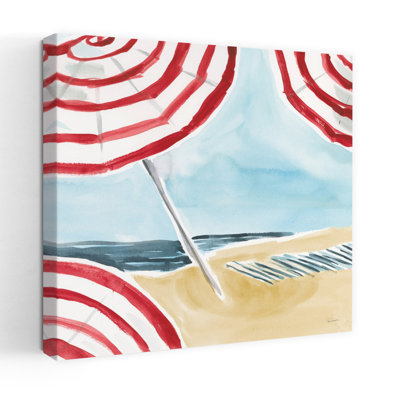 Stripes On The Beach I Coastal Art