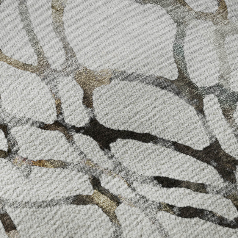 Tapis argenté de qualité supérieure lavable à la machine Cerrito AMF609, Rond 8 pi