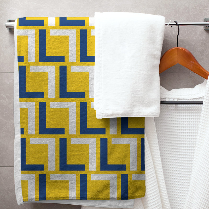 Bath Towel, Gold/Royal Blue/White