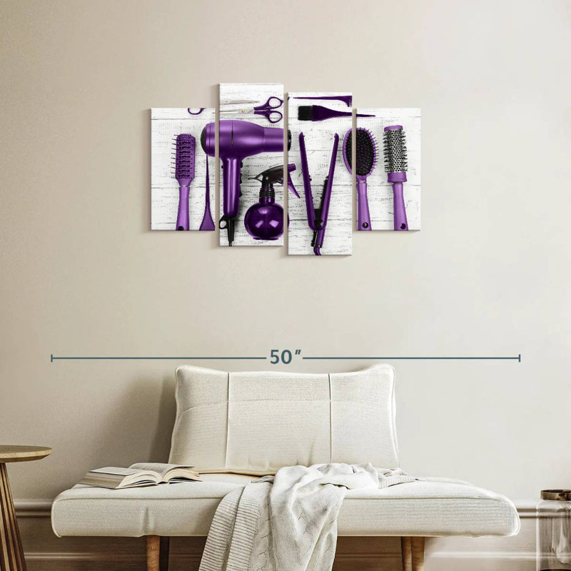 Outils de salon de coiffure mauve Shuttleworth, H 22 po x l 36 po