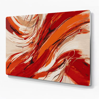 Lyrical Abstraction 2 Red Metal Wall Art