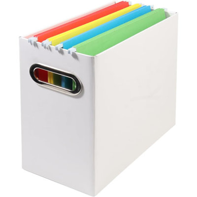 Boîte de rangement écologique pour dossiers de format lettre - Organisateur de bureau pliable avec deux poignées